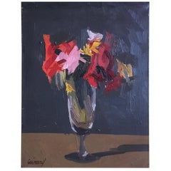 Vintage Midcentury Oil Painting on Canvas, Guinand, 1956, Geneva, Switzerland