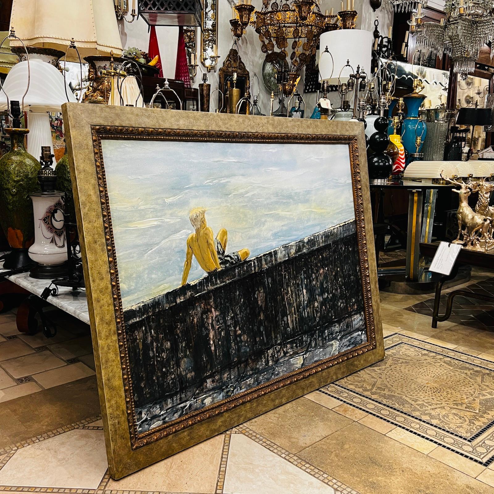 Midcentury Oil Painting In Good Condition For Sale In New York, NY