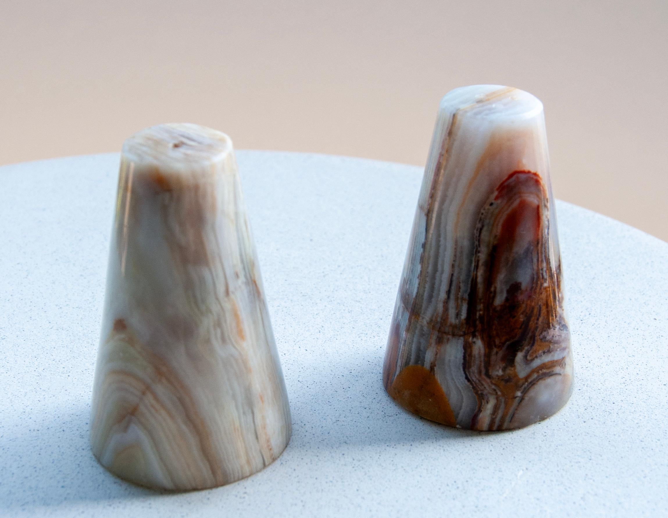 Mid-Century Modern Midcentury Onyx Salt and Pepper shakers For Sale