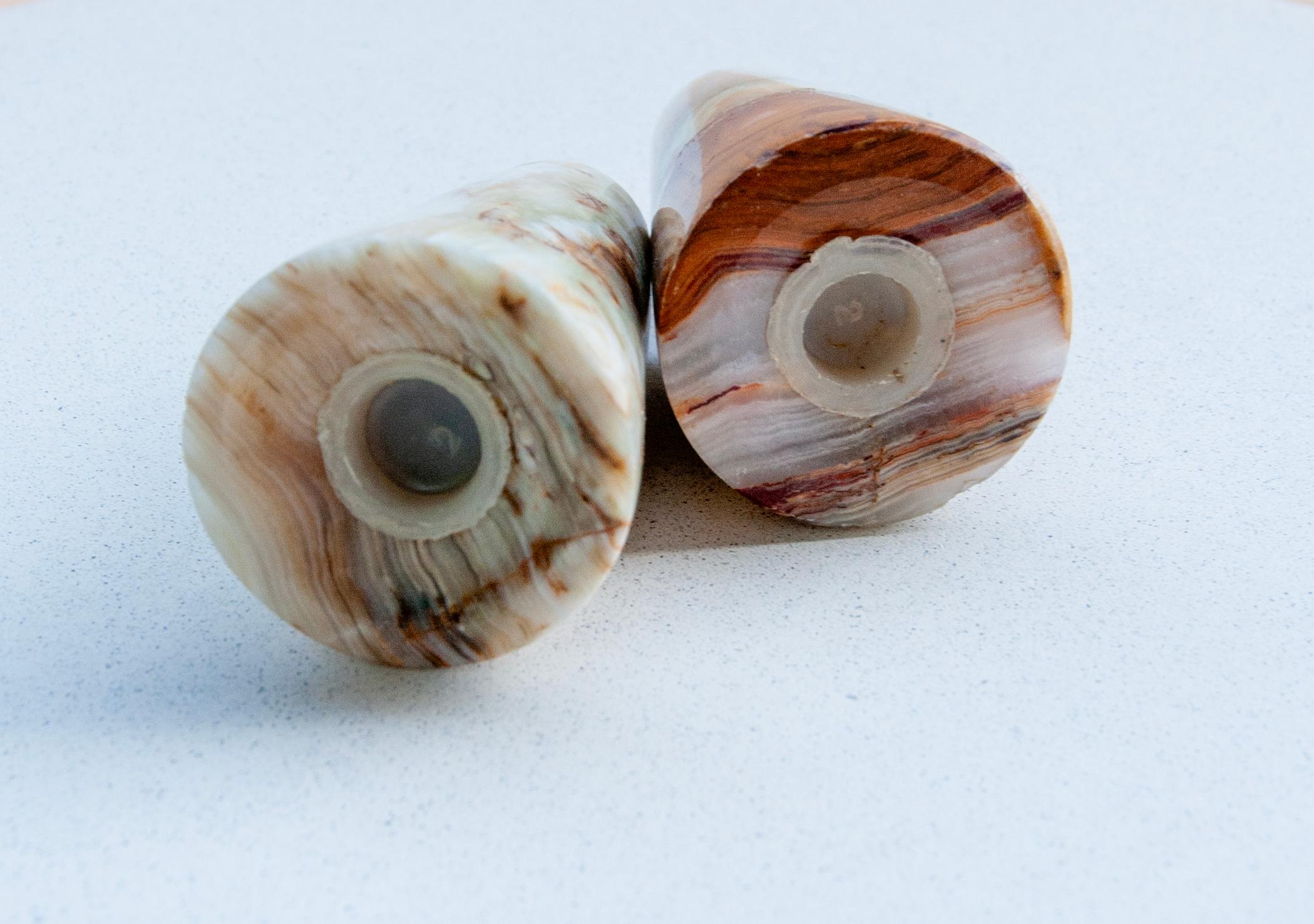 20th Century Midcentury Onyx Salt and Pepper shakers For Sale