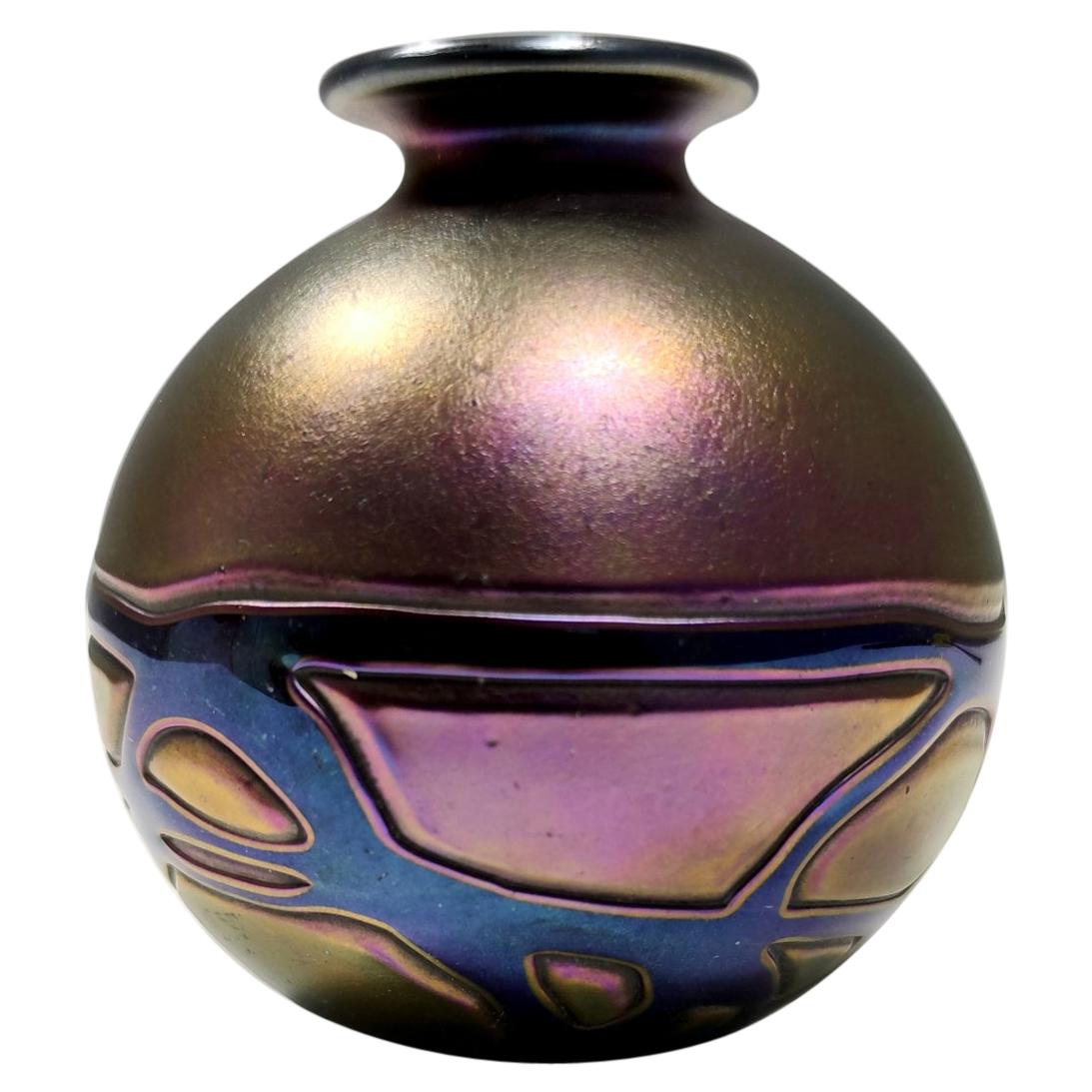 Vintage Opalescent Mdina Glass Vase from Malta