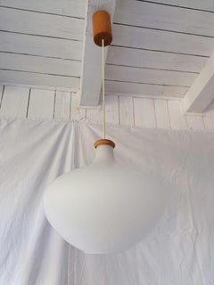 Midcentury Opaline Glass Pendant Lamp by Uluv
