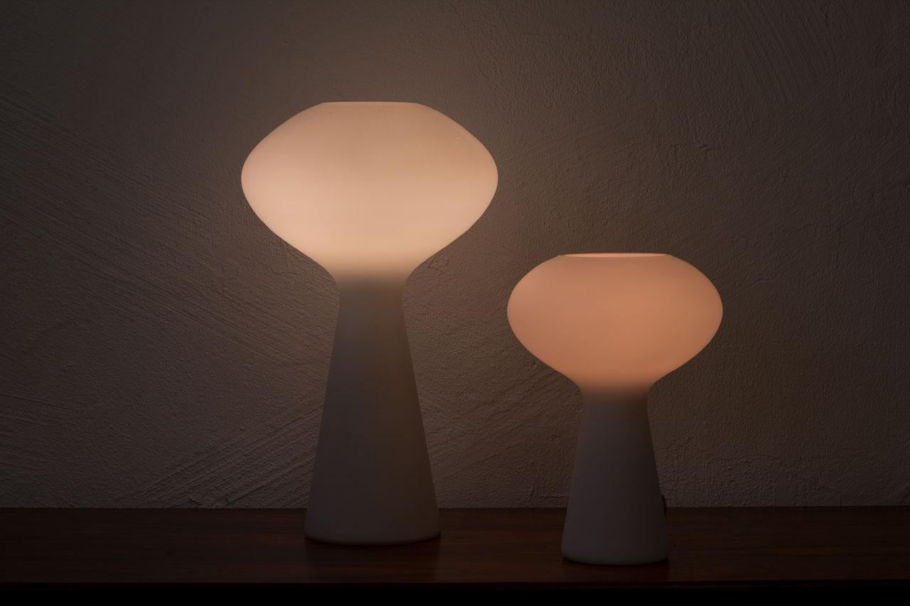 Midcentury Opaline Glass Table Lamp by Uno Westerberg for Böhlmarks, Sweden 5