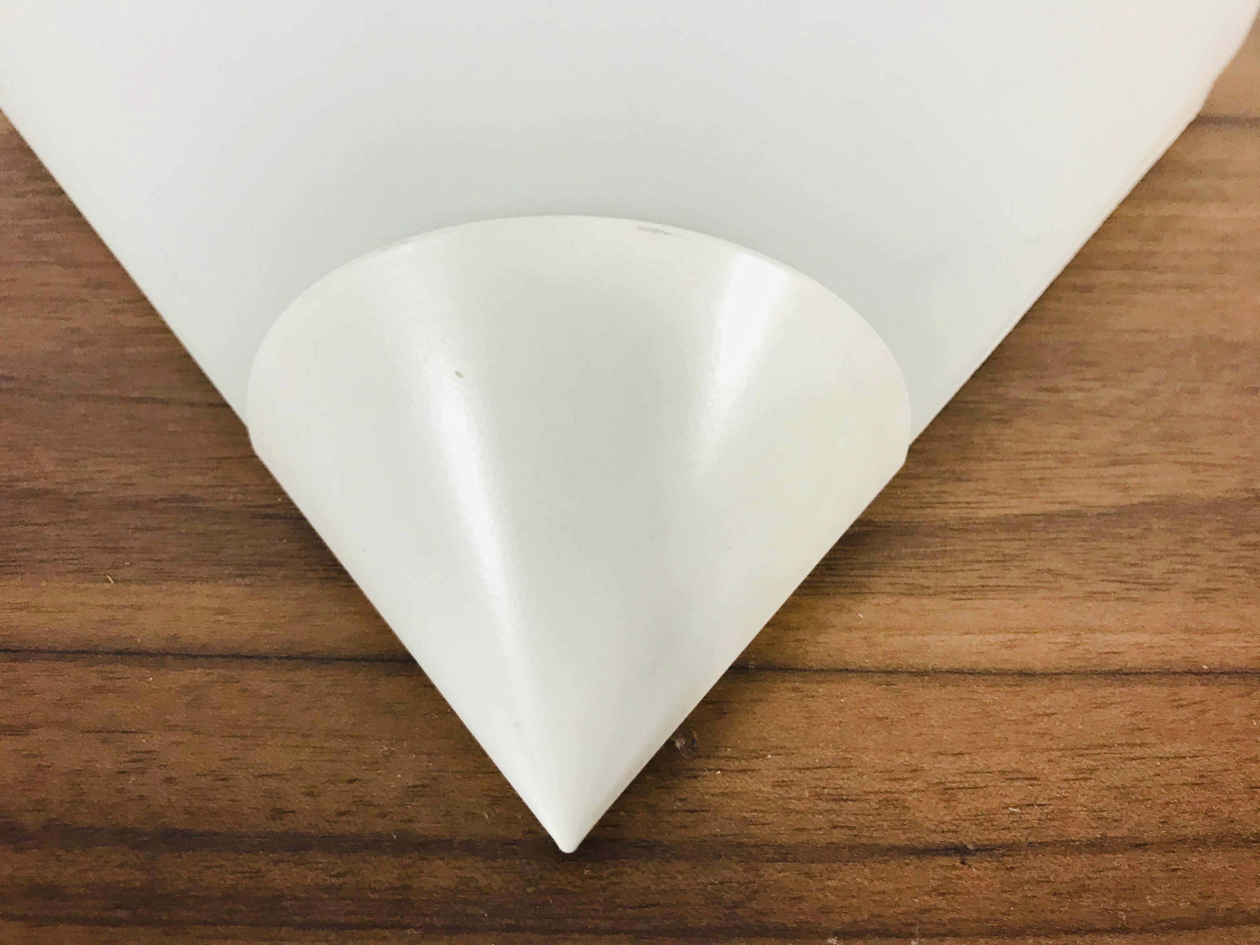 Mid-Century Modern Midcentury Opaline Glass Wall Lamp by Limburg, Germany, 1970s For Sale