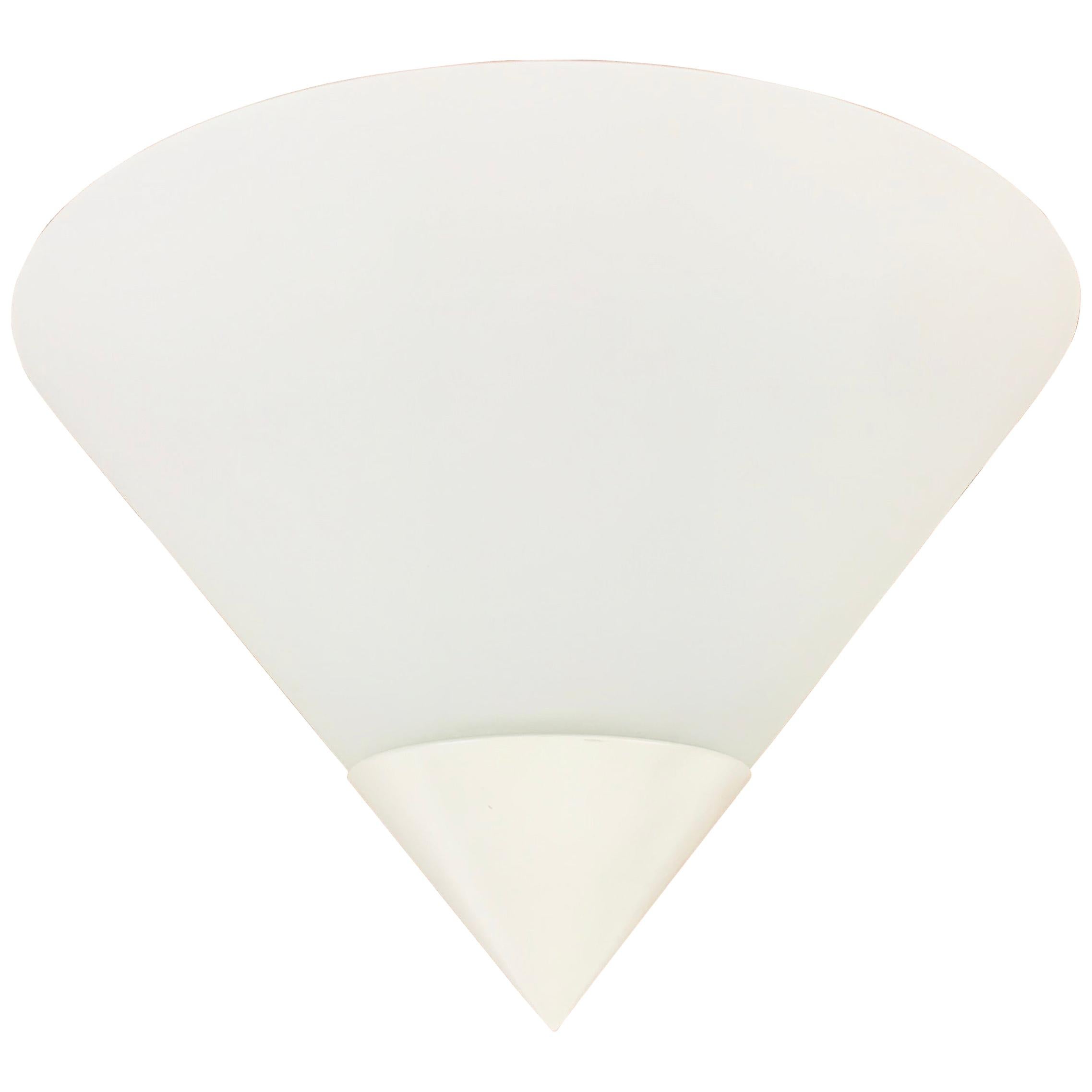 Midcentury Opaline Glass Wall Lamp by Limburg, Germany, 1970s For Sale