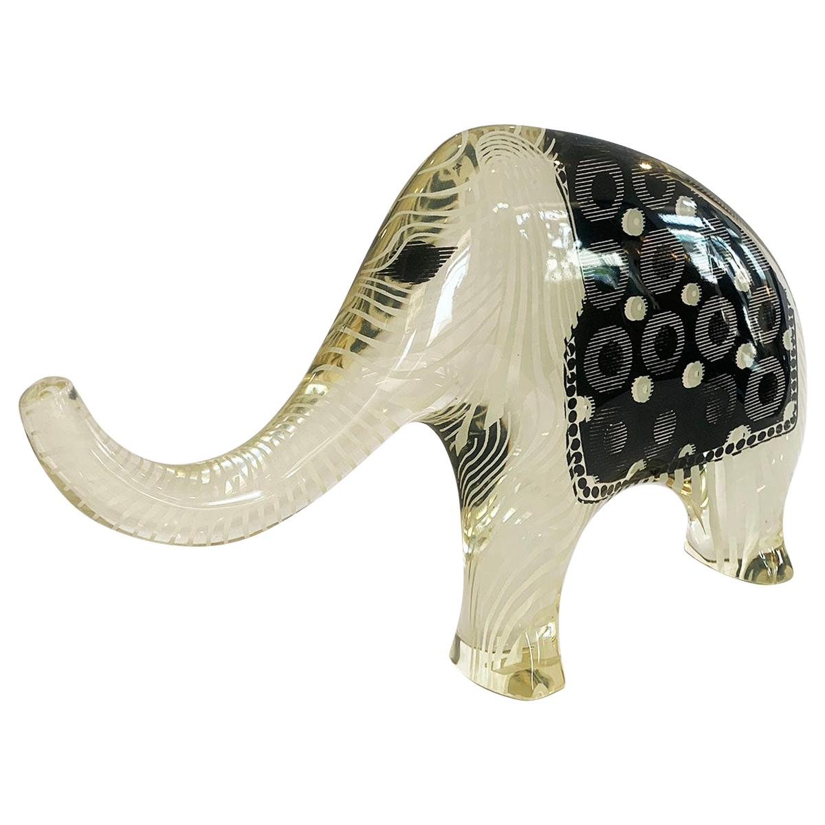 Midcentury Optic Lucite Elephant by Abraham Palatnik For Sale