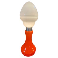 Midcentury Orange and White Glass Duel Light Lamp