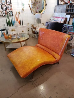 Midcentury Orange Chaise Lounge