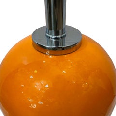 Midcentury Orange Glass Lamp