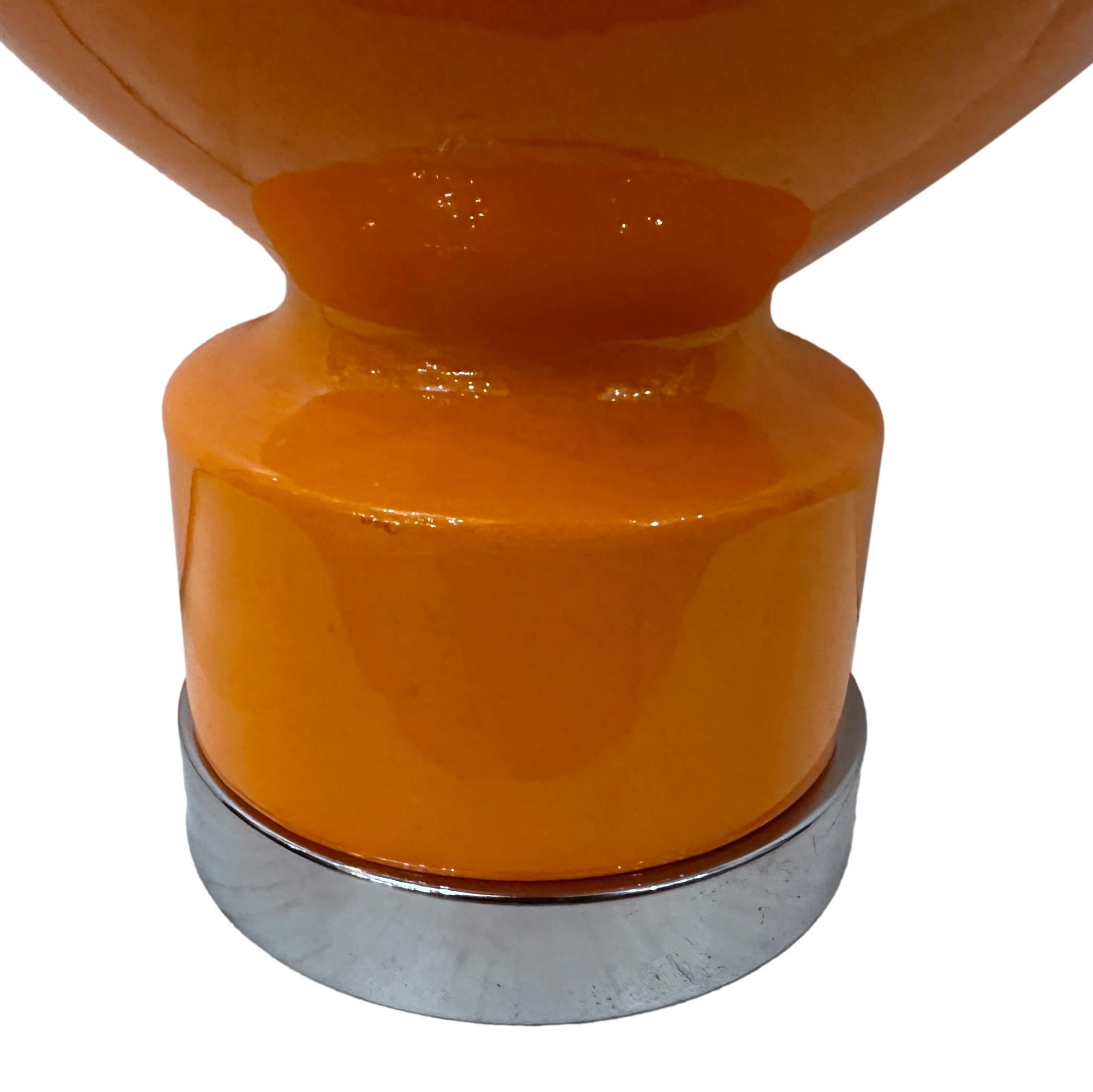 Lámpara de cristal naranja de mediados de siglo Estadounidense en venta