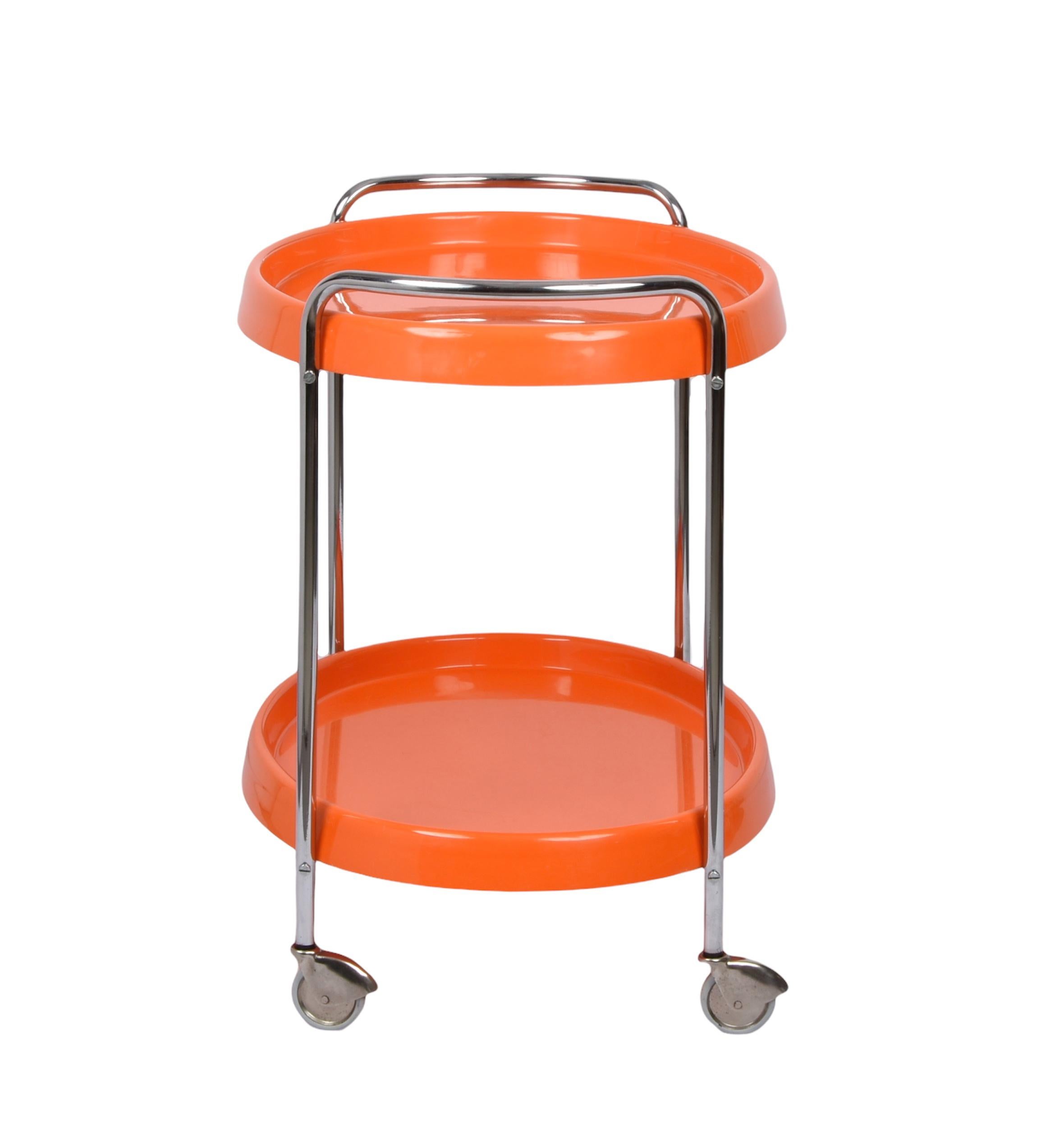 orange bar cart