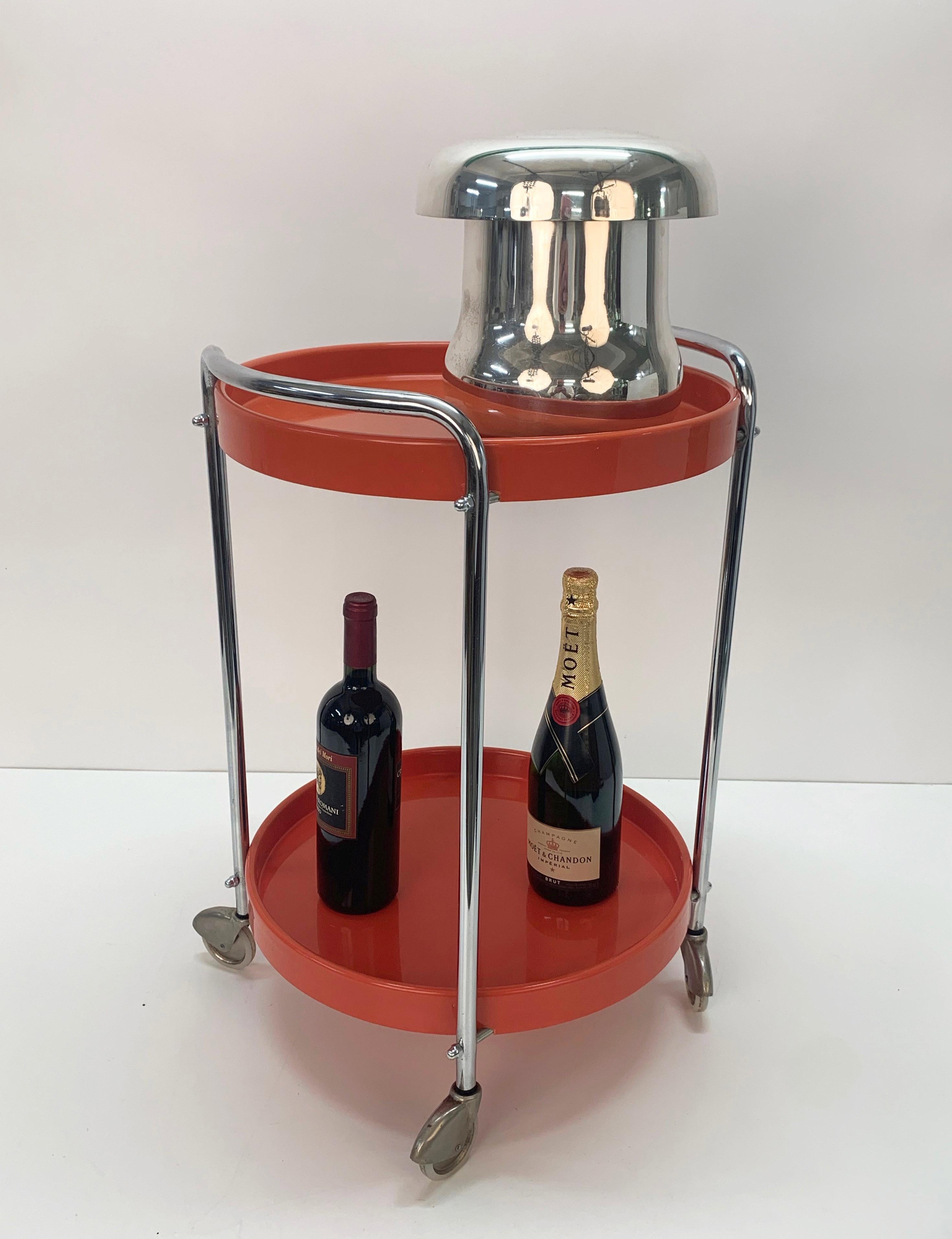 orange bar cart