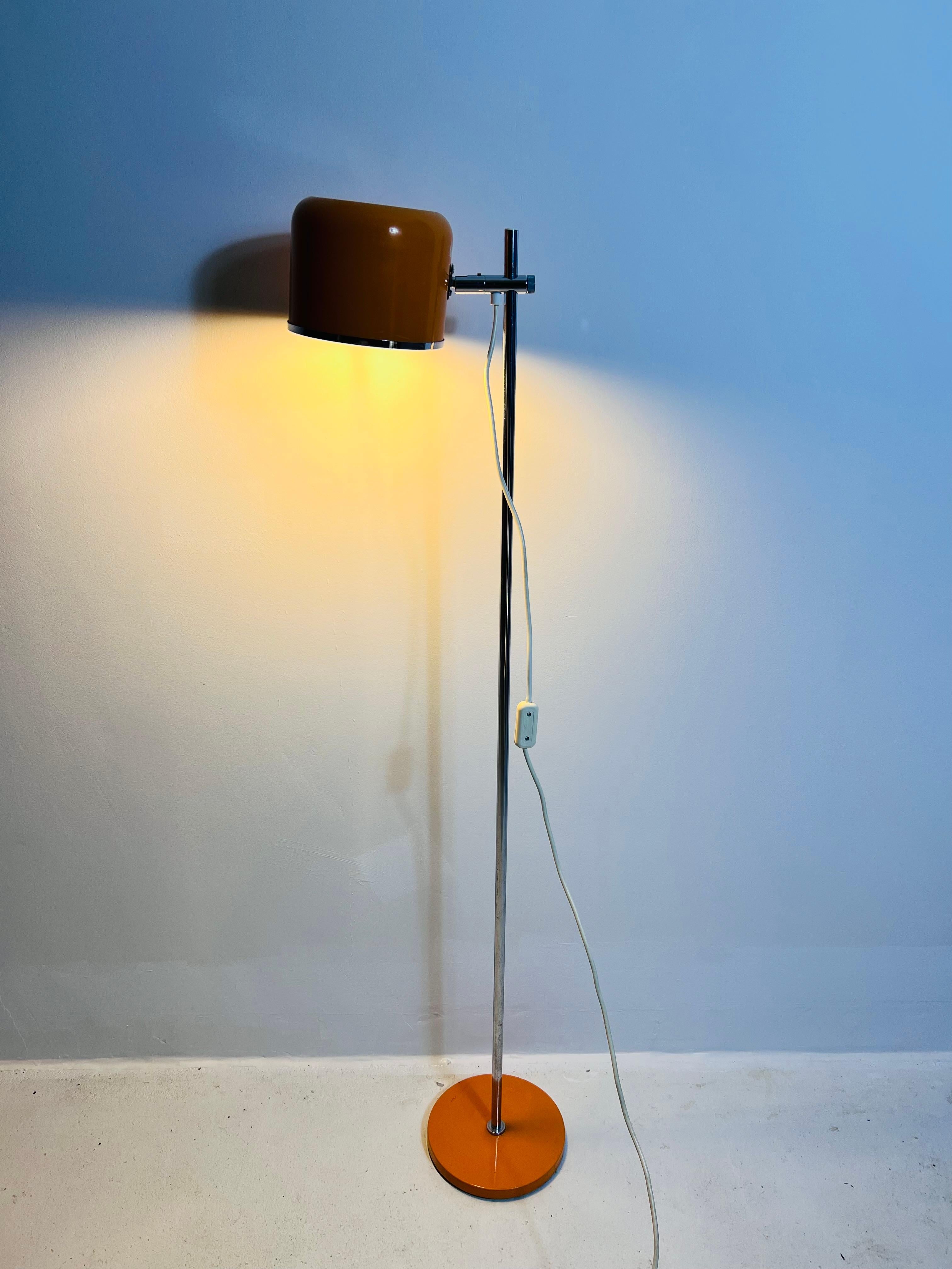 Midcentury Orange Space Age Floor Lamp by Staff, Germany, 1970s For Sale 9