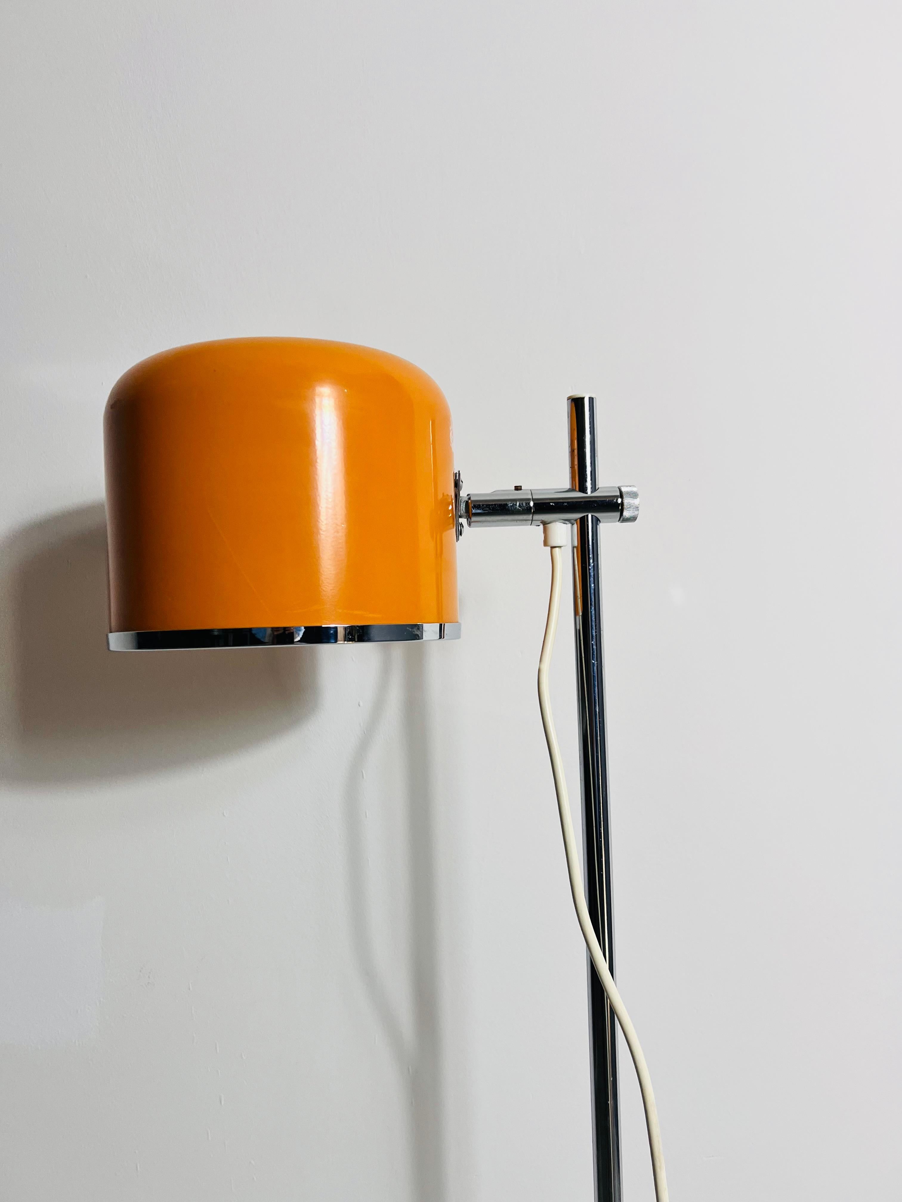 Midcentury Orange Space Age Floor Lamp by Staff, Germany, 1970s For Sale 1