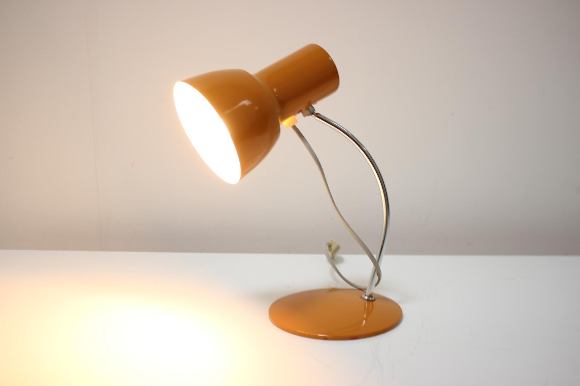 Midcentury Orange Table Lamp/Napako Designed by Josef Hurka, 1970s For Sale 3