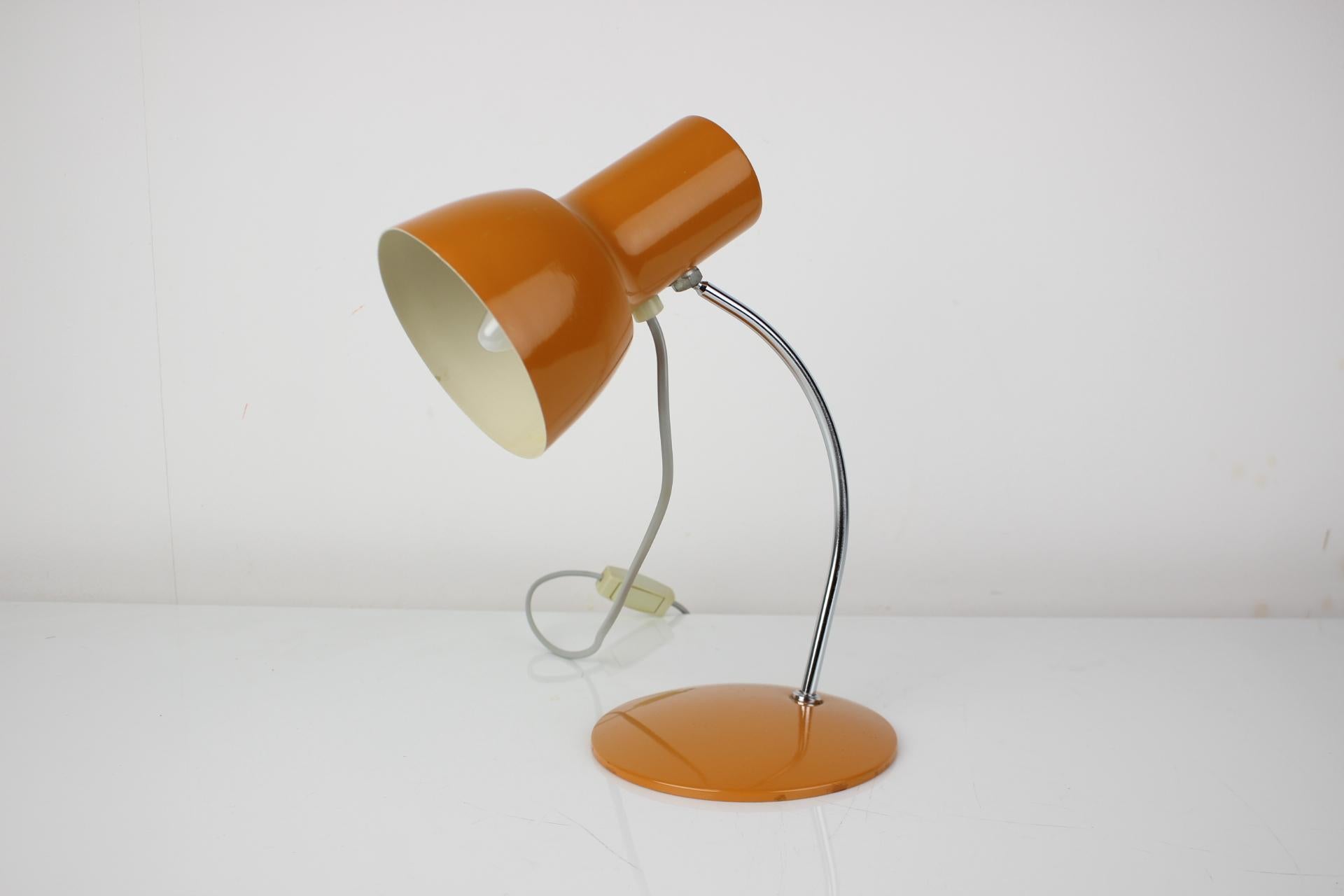 Czech Midcentury Orange Table Lamp/Napako Designed by Josef Hurka, 1970s For Sale