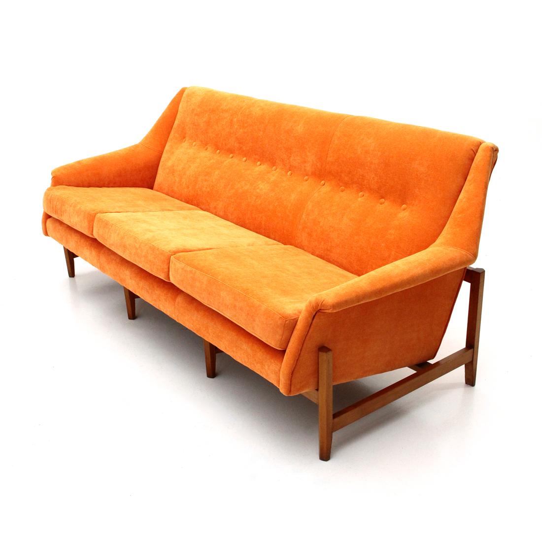 mid century orange couch