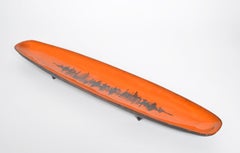 Mid-Century Orange Wall Sculpture Dish by F. Sanchez Perignem Amphora, Belgium