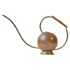 Midcentury Orbit Watering Can in Copper, Brass and Bamboo, 1950s