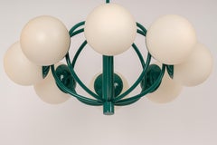 Midcentury Orbital Ceiling Lamp Pendant in Green by Kaiser, Germany, 1960s