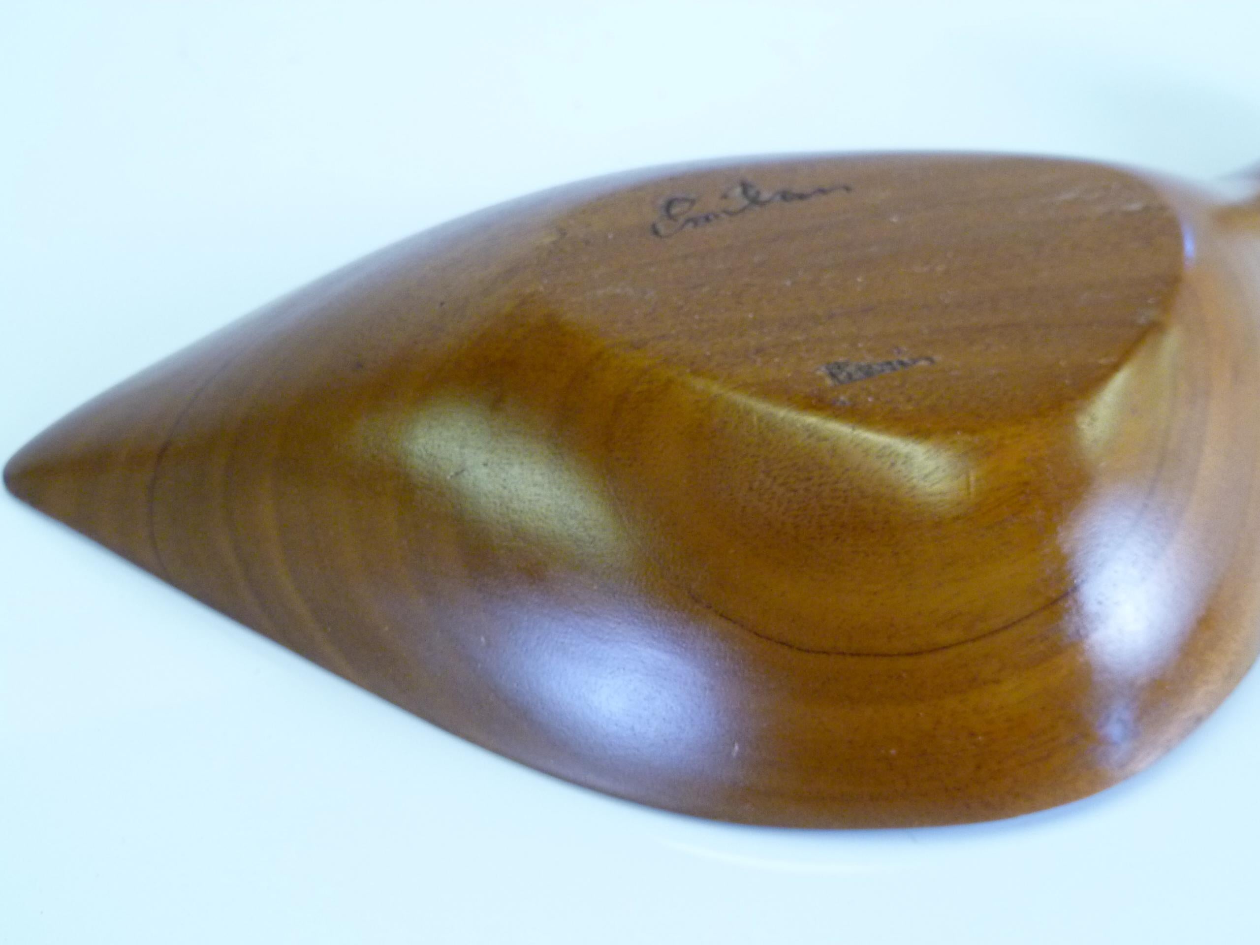 Turned Midcentury Organic Bowl by Emil Milan in Benin Teak