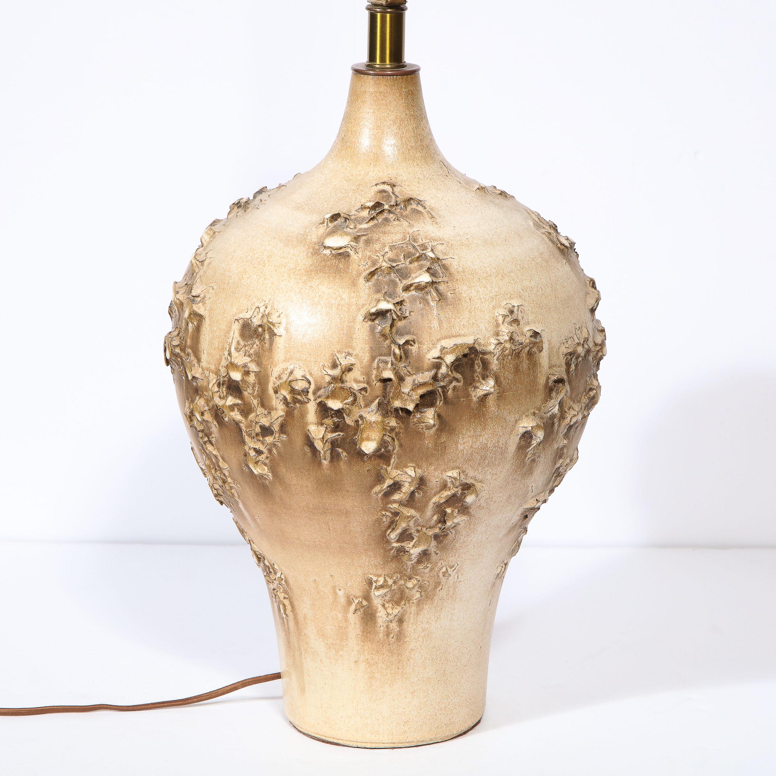 Midcentury Organic Ceramic Topographic Lamp by Lee Rosen for Design Technics 2