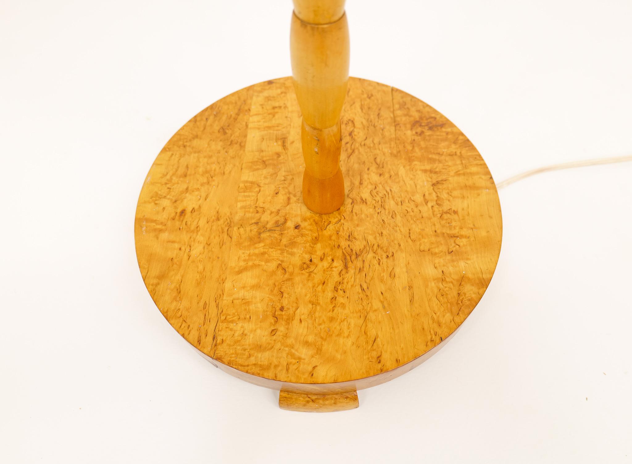 Midcentury Organic Floor Lamp in Birch and Brass Sweden, 1950s For Sale 5