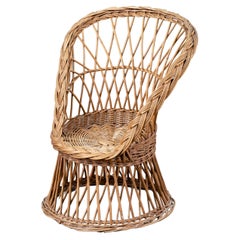 Midcentury Organic Kid Rattan Chair, 1960s, France