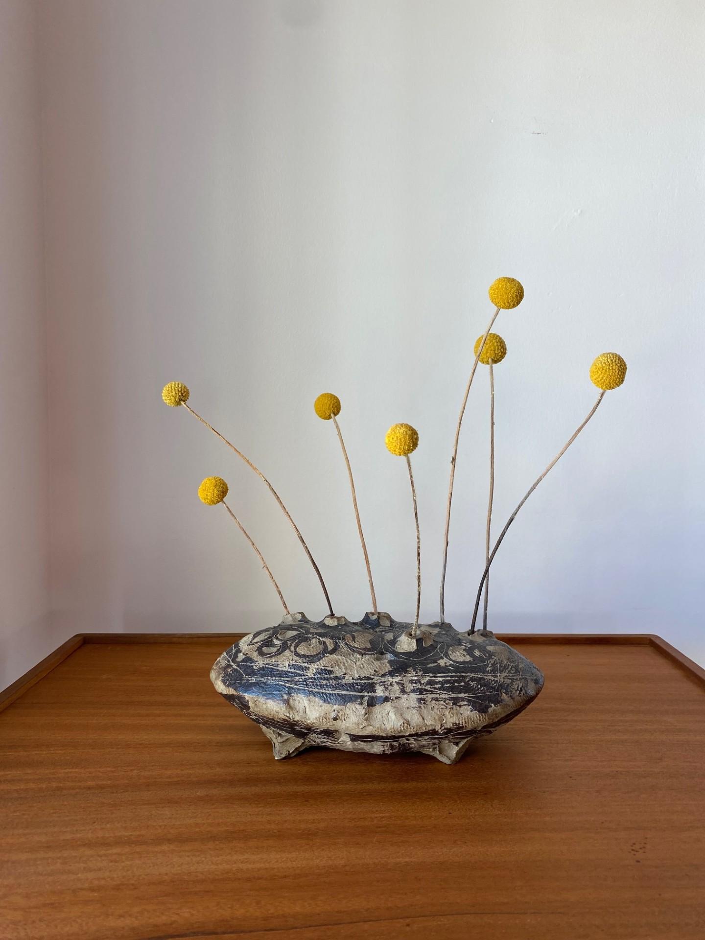 Midcentury Organic Modern Ceramic Ikebana Vase Sculpture 1960s For Sale 5