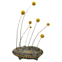 Midcentury Organic Modern Ceramic Ikebana Vase Sculpture 1960s