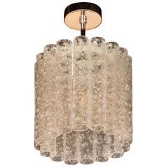 Midcentury Organic Modern Chandelier with Handblown Cylindrical Glass Crystals Midcentury Organic Modern Chandelier with Handblown Cylindrical Glass Crystals