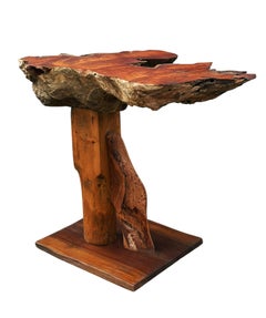 Midcentury Organic Modern Nakashima Style Live Edge Walnut Side or End Table