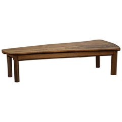 Mesa de centro Wabi Sabi escandinava de madera orgánica de mediados de siglo, fabricada en los años 60