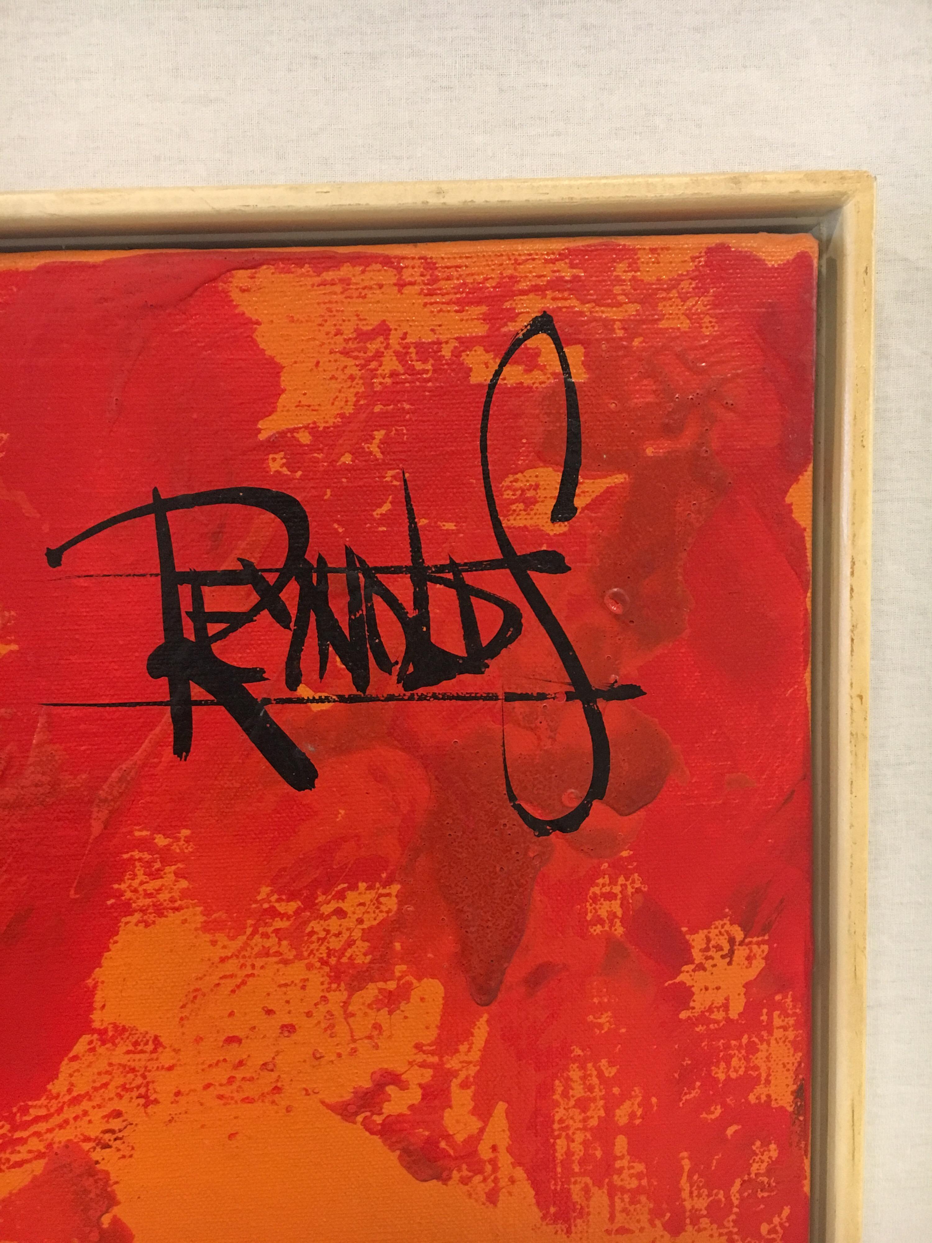 1970er Jahre original Öl auf Leinwand gerahmt abstrakte große Gemälde. Signiert auf der Vorderseite. Alles original.