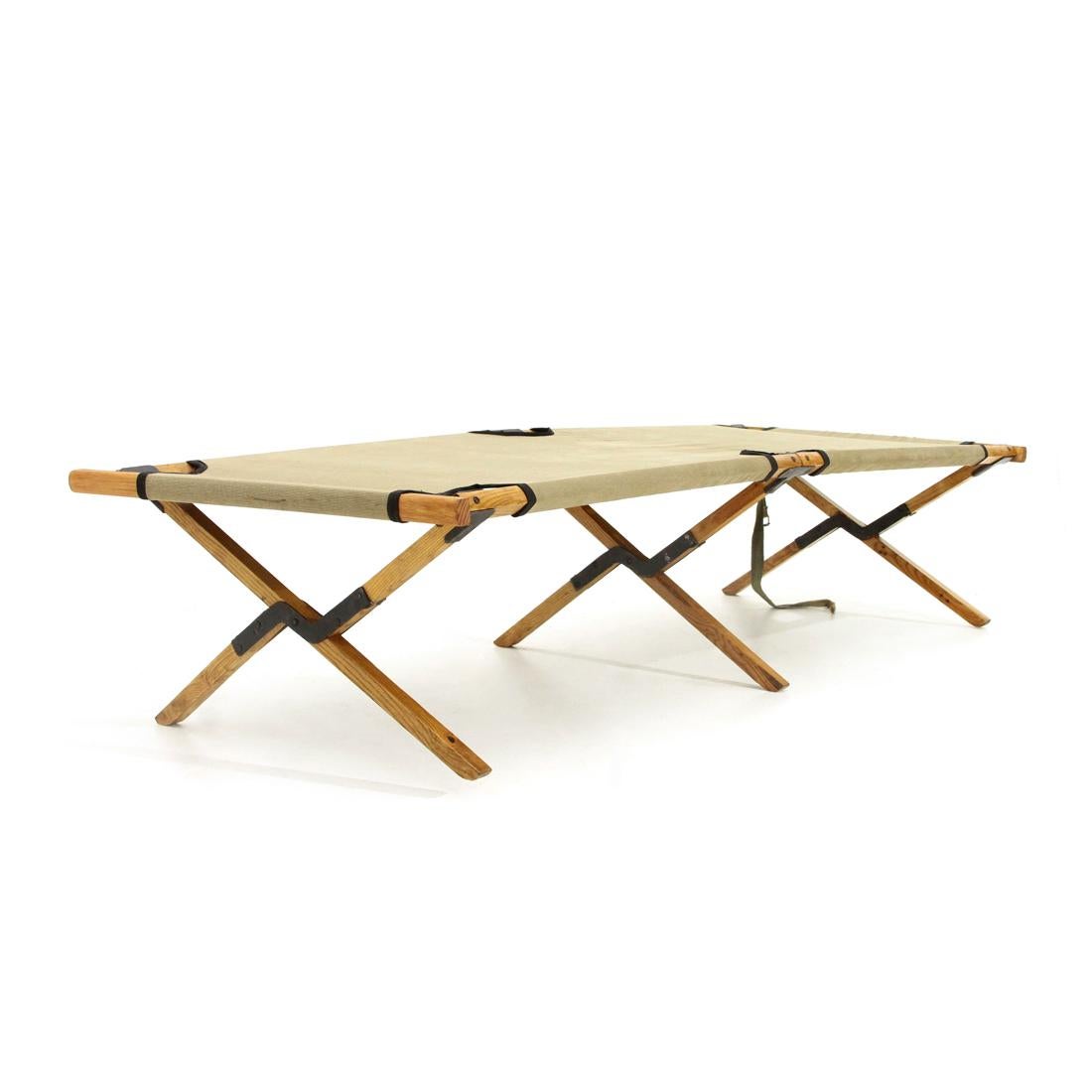 Italian Midcentury Outdoor Daybed in Wood by Carlo Enrico Rava, 1940s