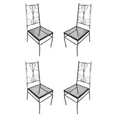 Vintage Midcentury Outdoor/Patio Side Chair with Scrolling Pattern, Set of Four