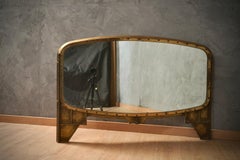 MidCentury Oval Brass Italian Consol / Wall Mirror, 1930