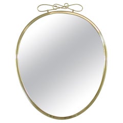 Midcentury Oval Brass Wall Mirror by Münchner Zierspiegel, Germany 1950s