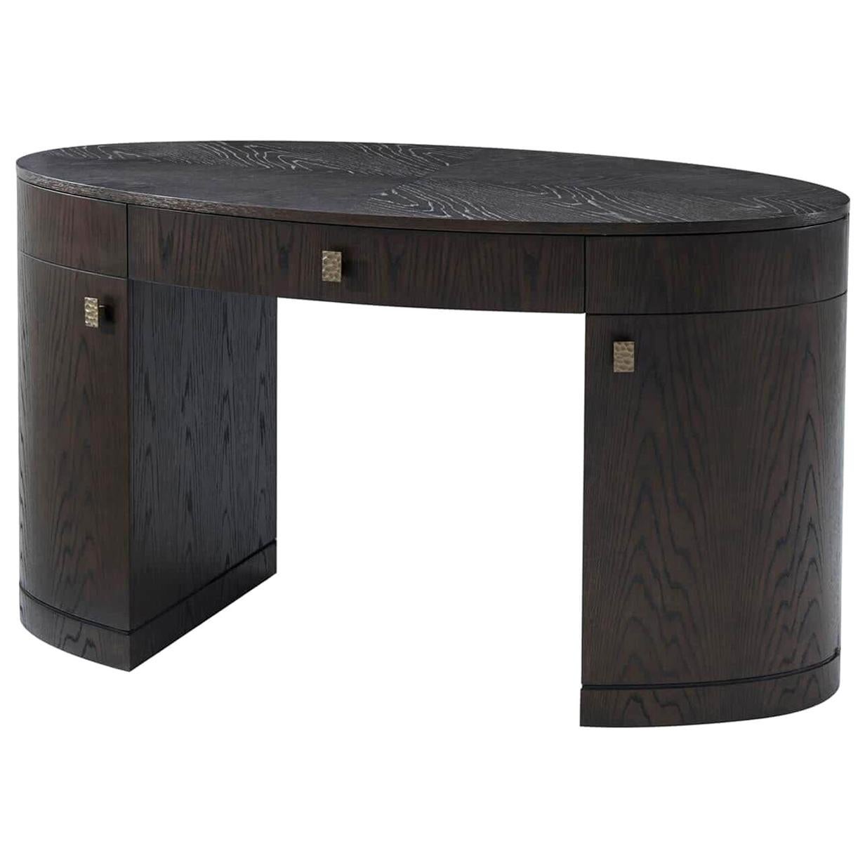 Midcentury Oval Desk at 1stDibs