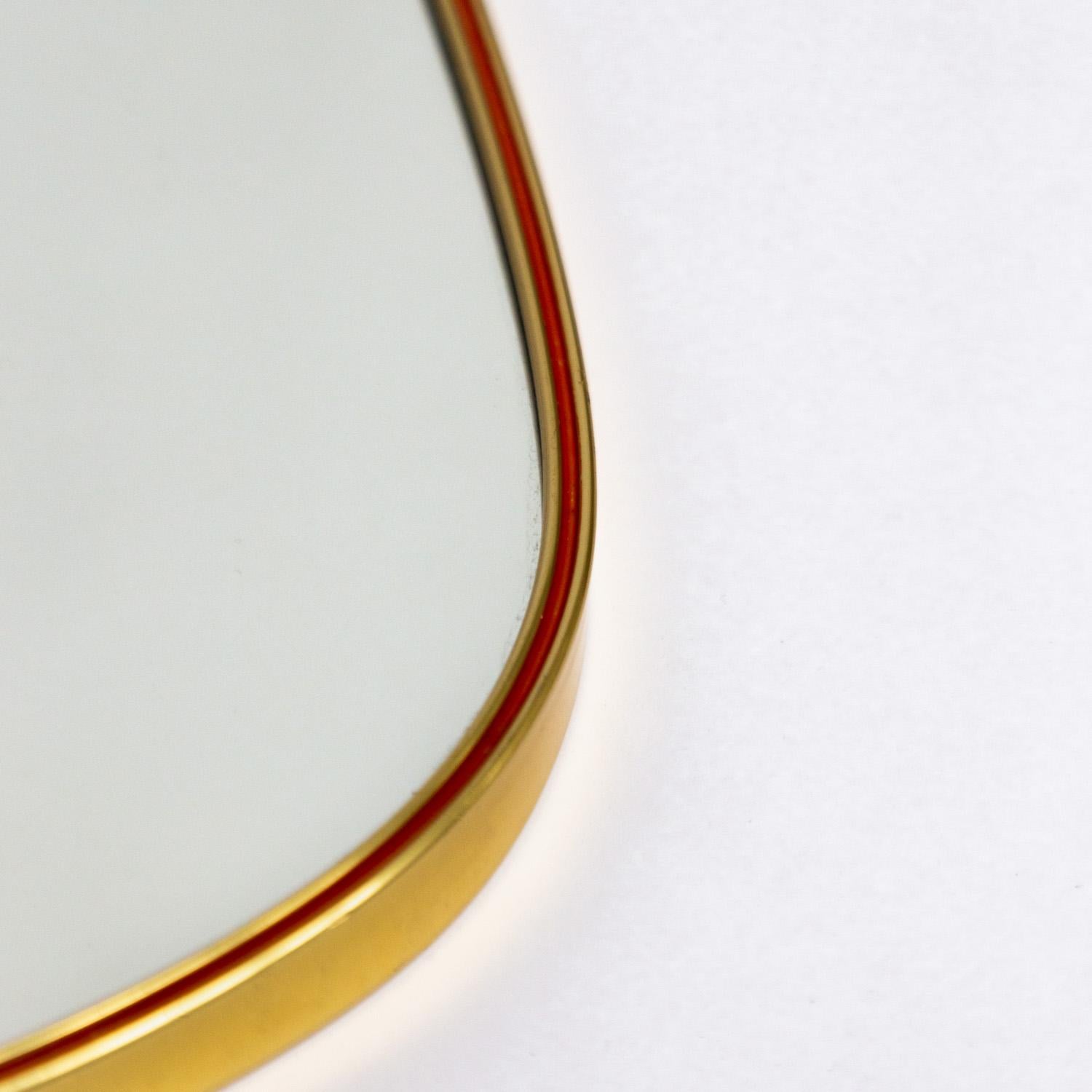 Mid-Century Modern Midcentury Oval Shaped Brass Mirror, 1950s