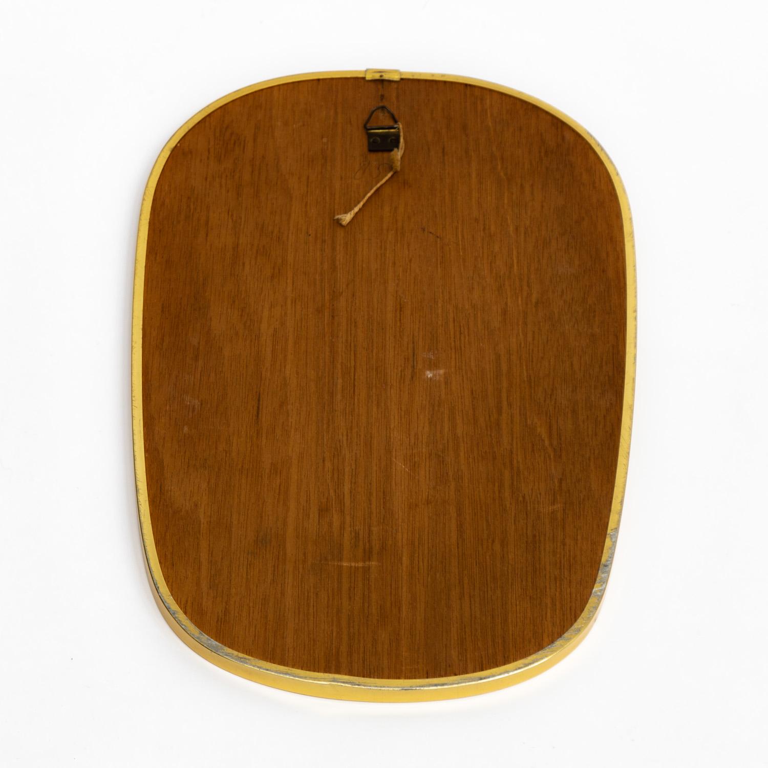 Italian Midcentury Oval Shaped Brass Mirror, 1950s