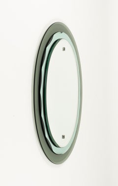 Specchio da parete ovale del Medioevo di Antonio Lupi per Cristal Luxor, Italia anni '70