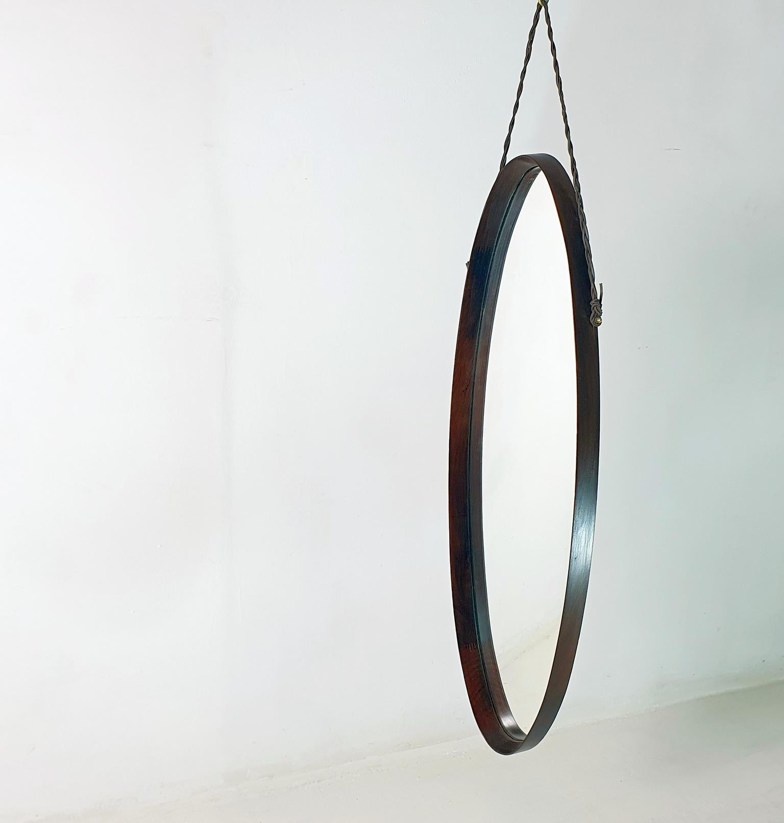 20th Century Midcentury Oval Wall Mirror by Campo e Graffi, Italy