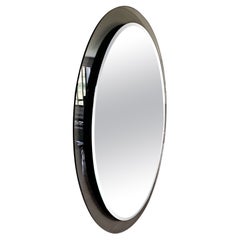 Midcentury Oval Wall Mirror whit Smoked Glass Frame by Cristal Arte