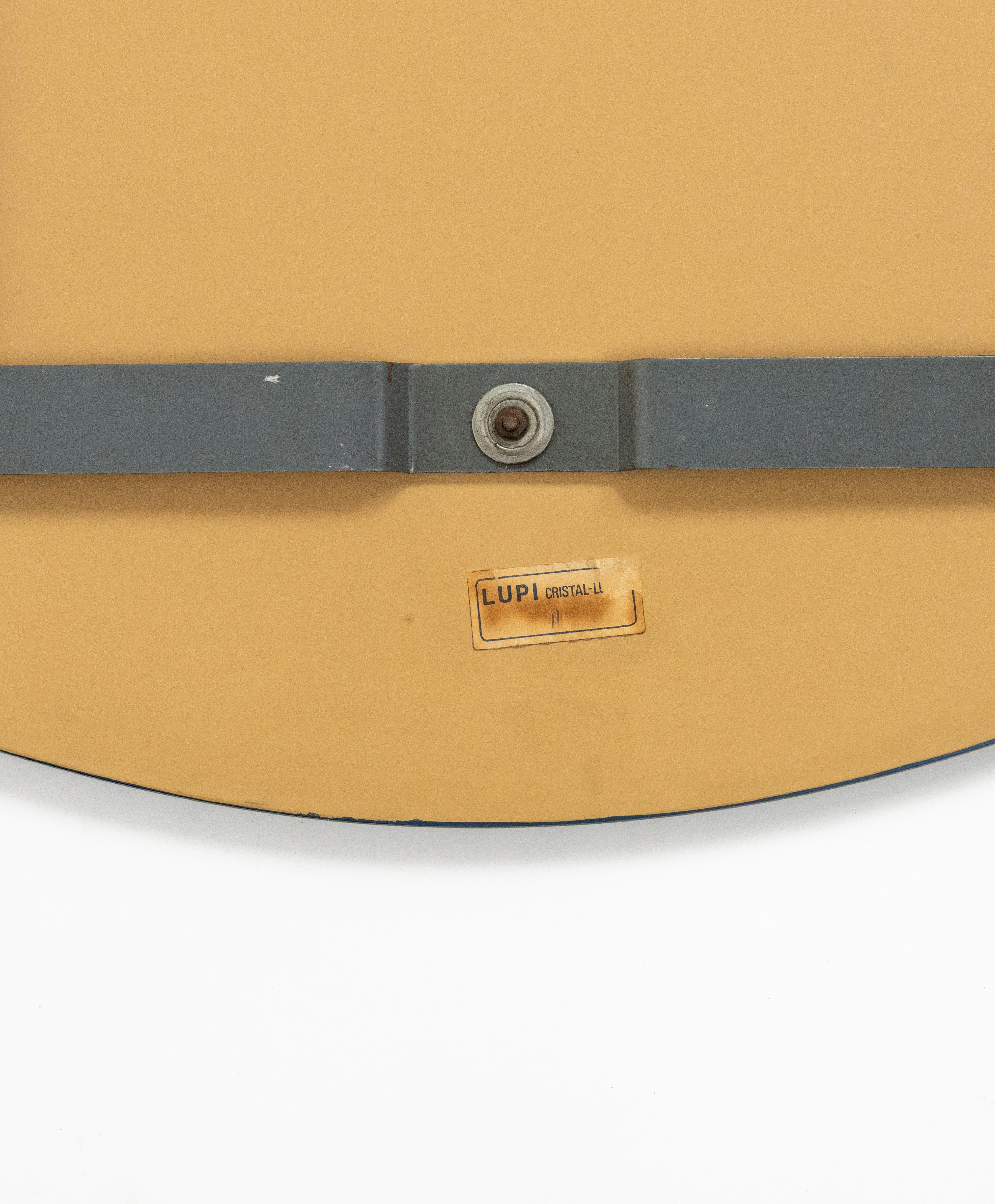 Miroir mural ovale du milieu du siècle avec cadre bleu par Lupi Cristal Luxor, Italie, années 1960 en vente 8