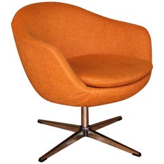 Midcentury Overman Carl Eric Klote Swedish Swivel Chair