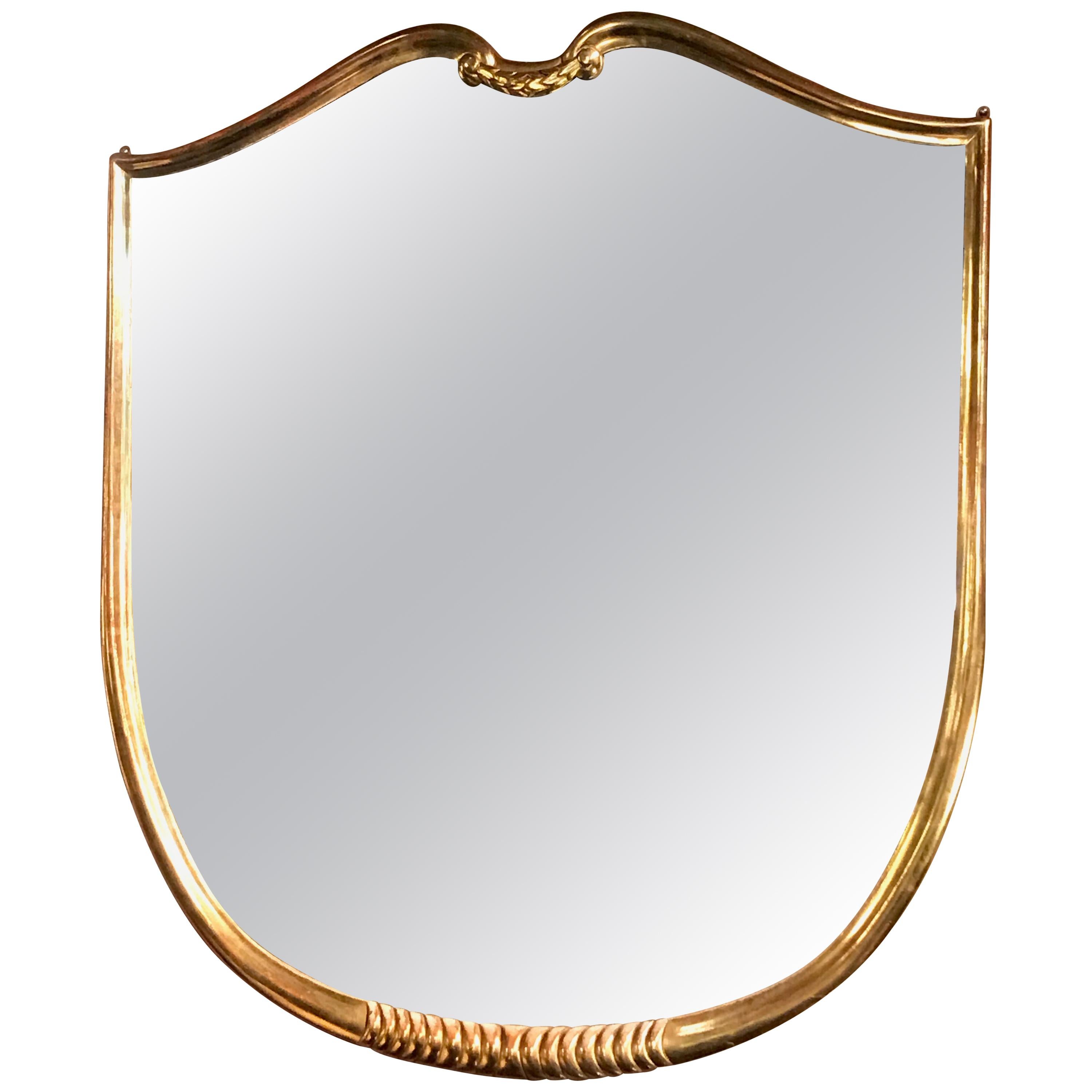 Midcentury Oversized Gold Leaves Wall Mirror Italian Design, 1950s at