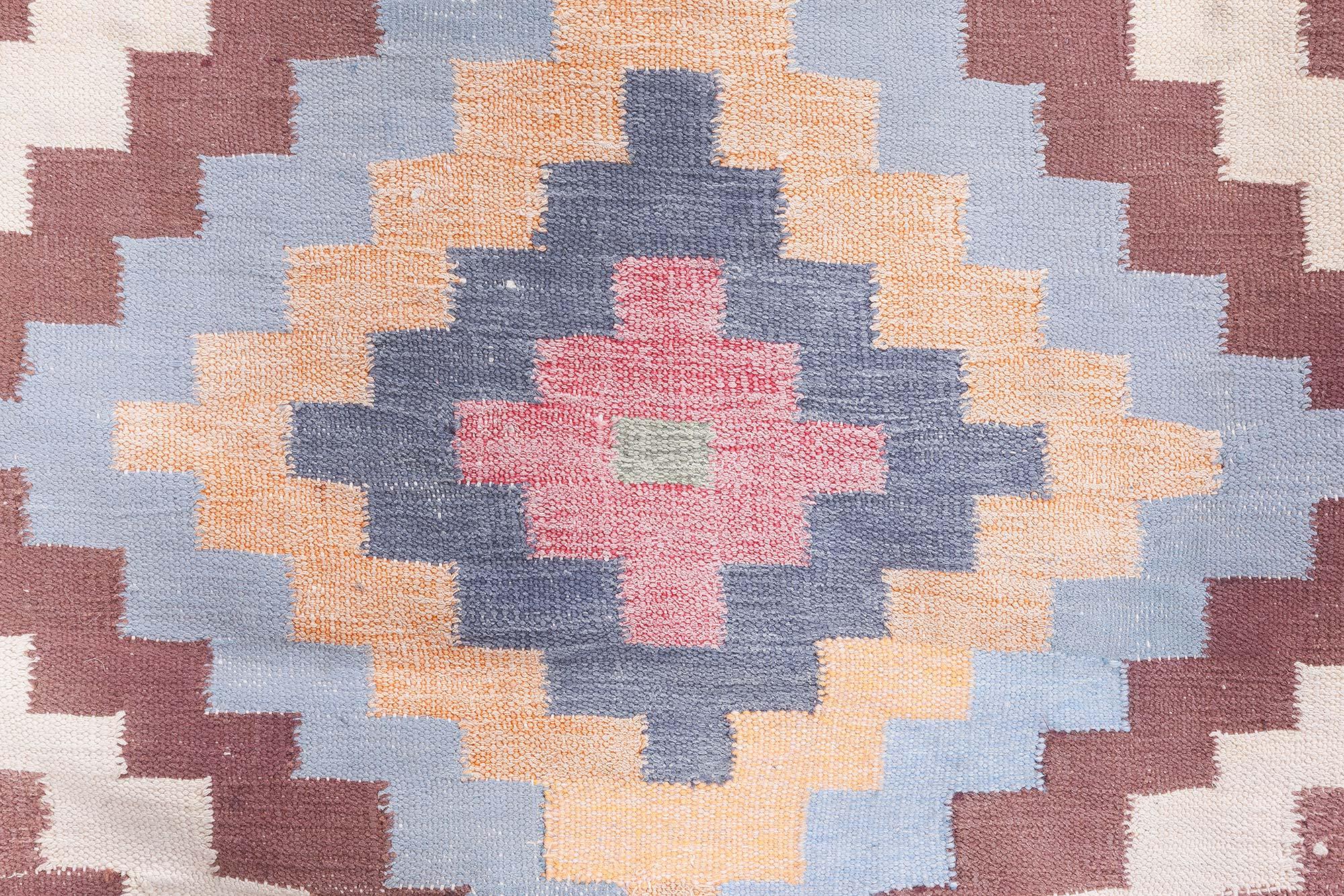 Oversized Vibrant Vintage Indian Dhurrie Rug
Size: 23'0