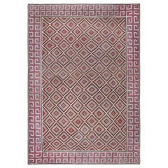 Tappeto indiano Dhurrie fatto a mano di dimensioni maggiorate del Medioevo