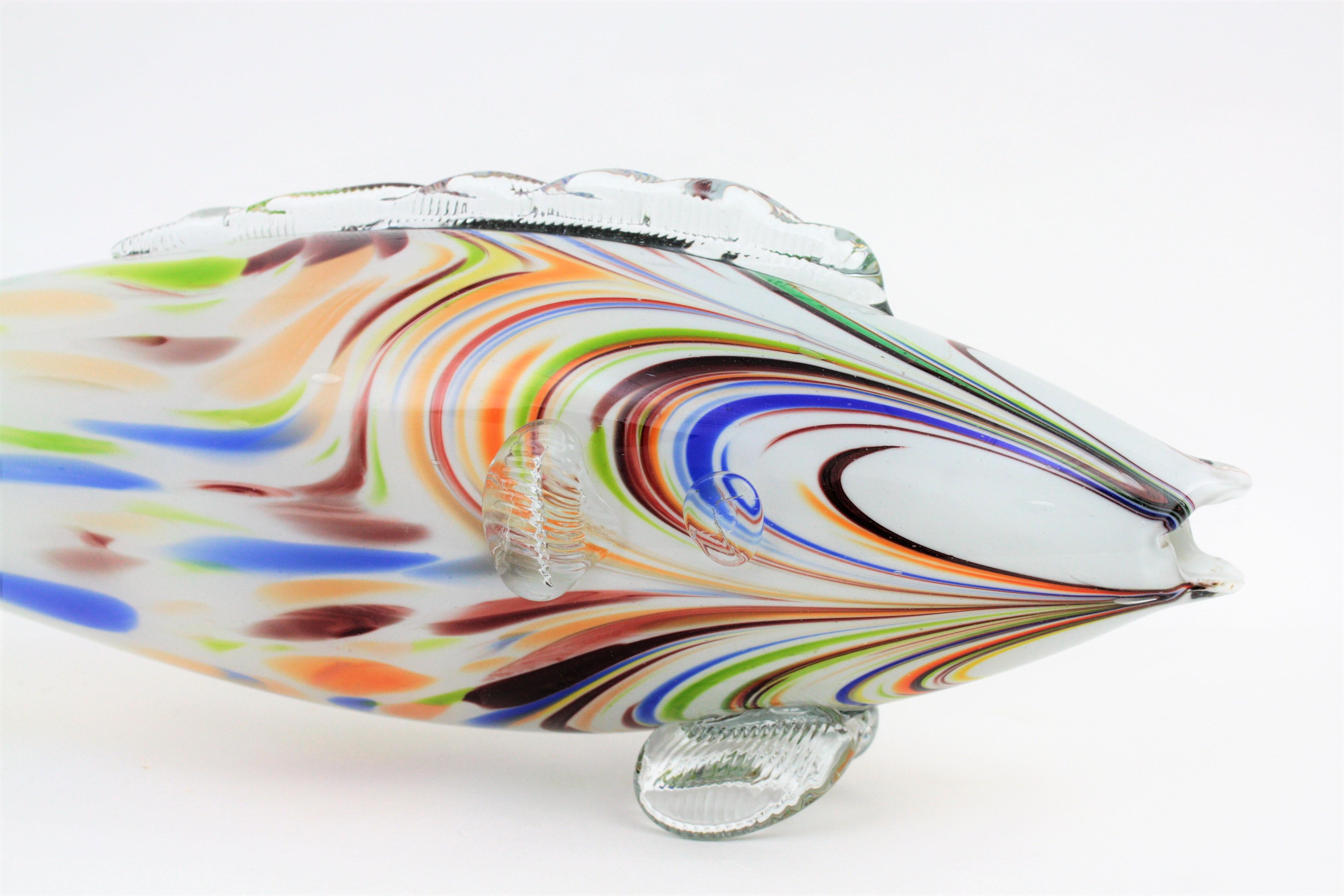 Midcentury Übergroße Murano Multicolor Glas Fisch-Skulptur im Zustand „Gut“ im Angebot in Barcelona, ES